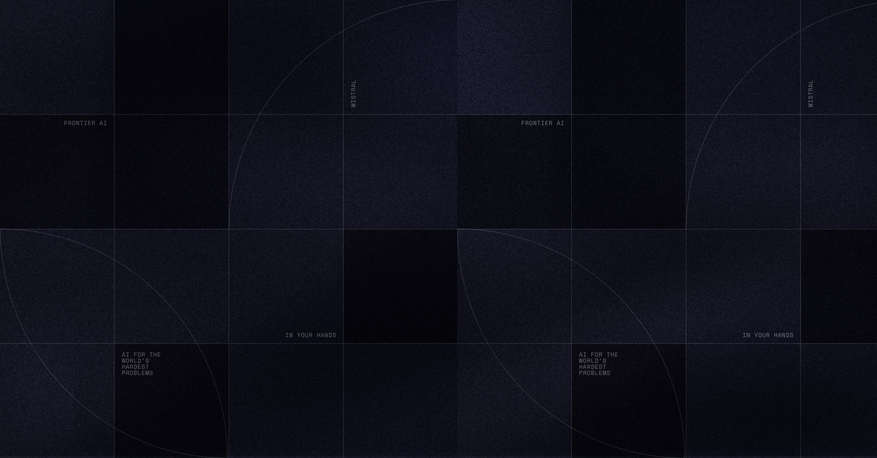 Mistral Large 4 launch hero: dark grid with the words Frontier AI, In your hands, and Mistral